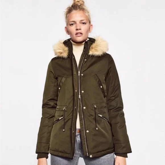 Zara parka womens discount